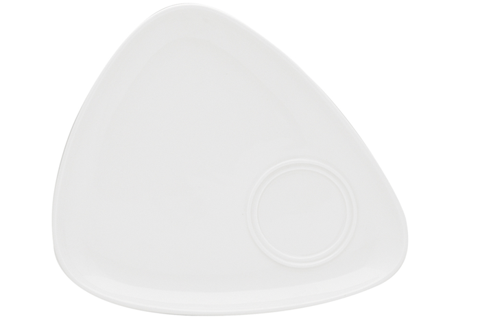 Beyaz Üçgen Kahvaltı Tabağı 25cm