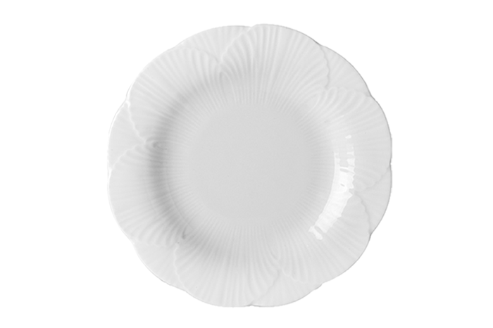 Yaprak Beyaz Düz Tabak 22cm