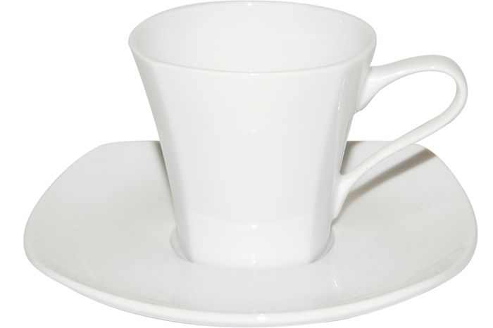 Square Beyaz Tabaklı Kahve Fincanı 80cc