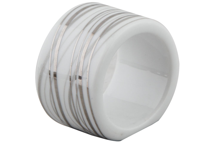 Silver Wavy Yüzük Peçetelik 5cm