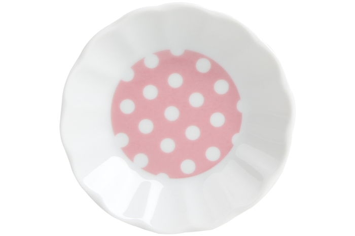 Puanti Pembe Çay Tabağı 11cm