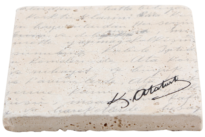 Atatürk Bardak Altlığı Desen:1 10x10cm