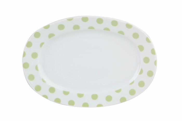 Puanti Yeşil Kayık Tabak 32cm