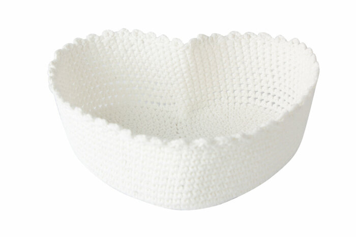 Libra Kalp Beyaz Sepet 17x14x7cm