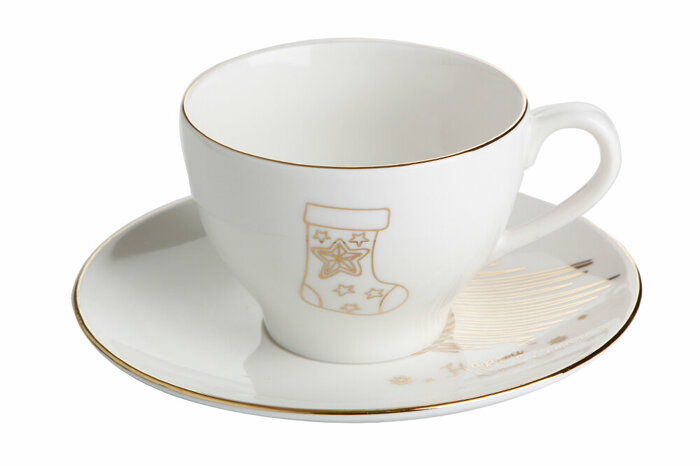 Gold Twinkle Tabaklı Çay Fincanı 210cc