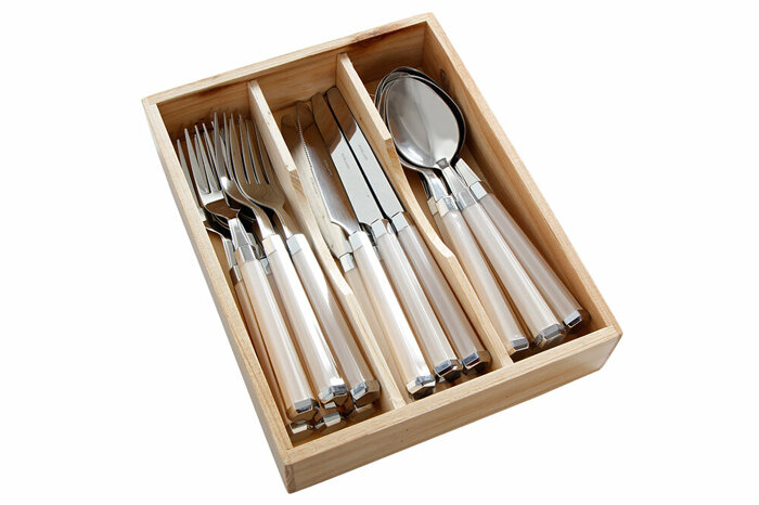 Trendy Beyaz Çatal Kaşık Bıçak Takımı 18 Parça