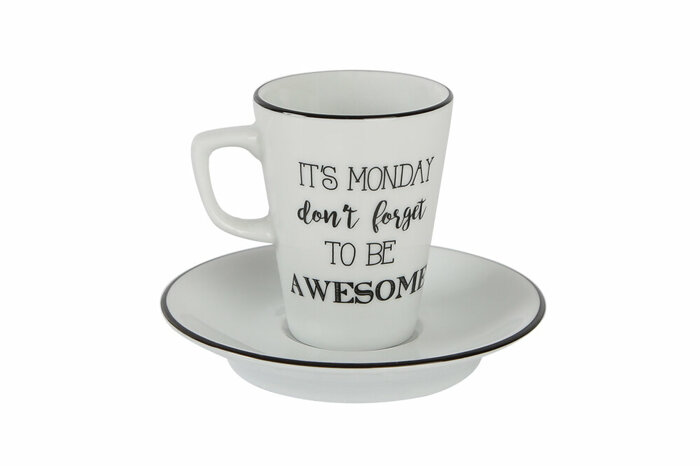 Be Happy Tabaklı Kahve Fincanı 95cc