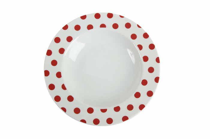 Puanti Kırmızı Çukur Tabak 21cm