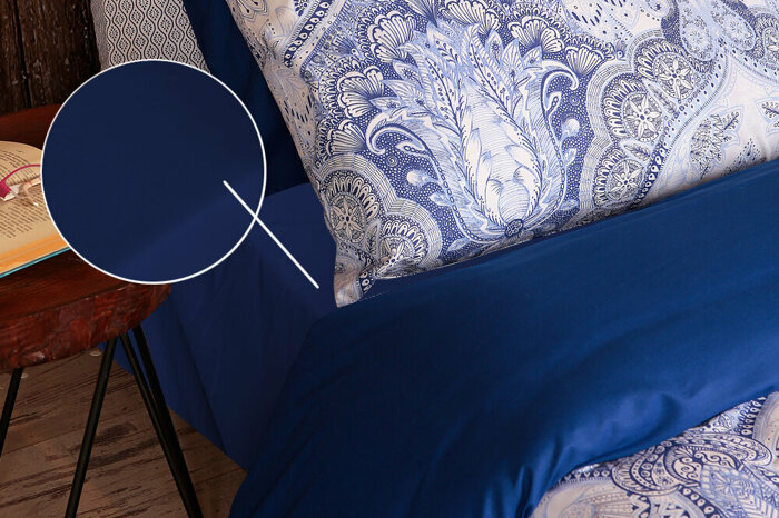 Colore Koyu Mavi Çift Kişilik Nevresim 220cm