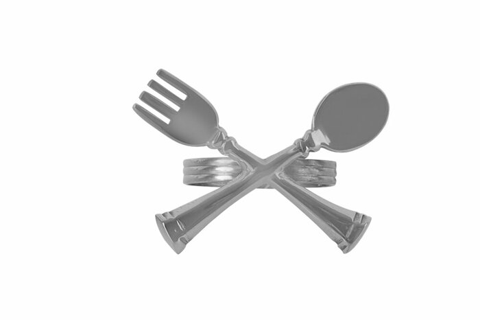 Brass Dinner Gümüş Yüzük Peçetelik 4cm