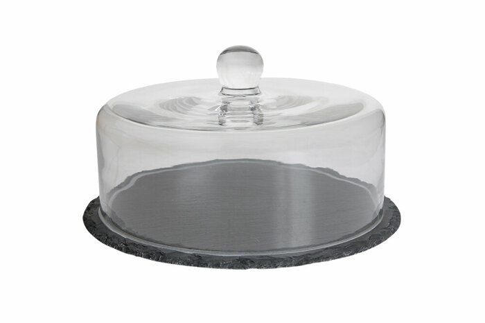 Slate Yuvarlak Kek Fanusu Takımı 2 Parça