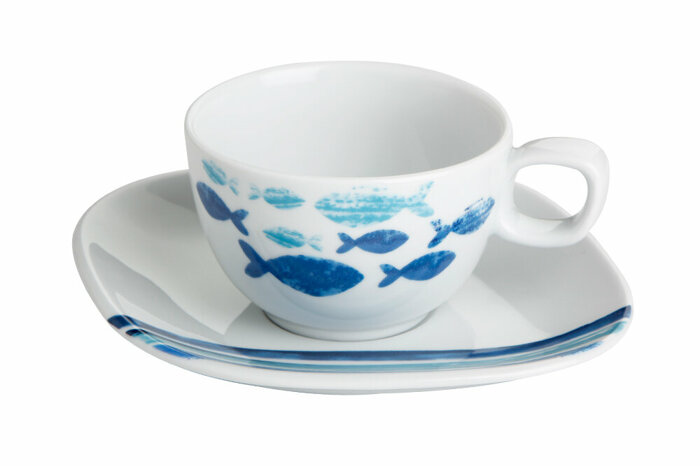 Deep Blue Desen3 Tabaklı Çay Fincanı 260cc