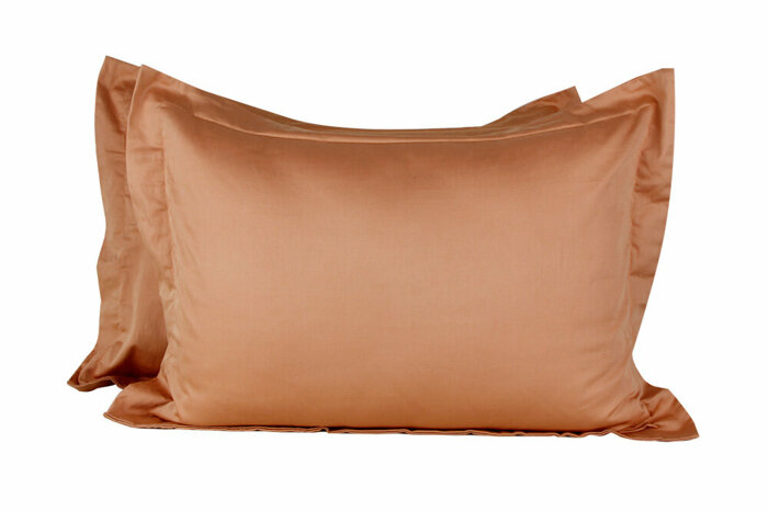 Pamuk Saten Terracotta Volanlı 2'li Yastık Kılıfı 50x70cm