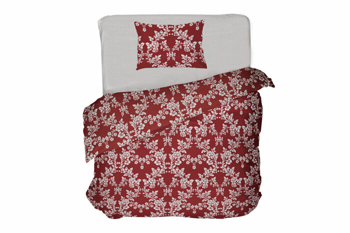 Kırmızı Puanlı Çarşaf Lastikli Tek Kişilik 180x260cm