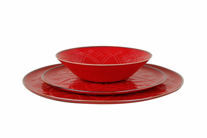 Christina Kırmızı Yemek Takımı 3 Parça