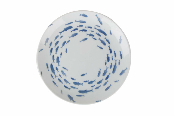 Marin Blue Desen2 Düz Tabak 19cm