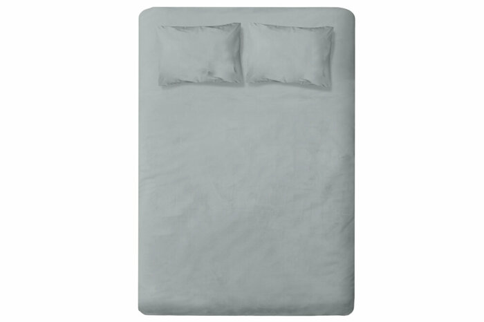 Pamuk Saten Gri Düz Çarşaf Çift Kişilik 240x260cm