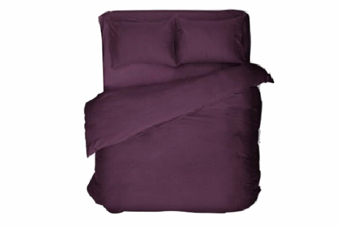 Pamuk Saten Mürdüm Nevresim Çift Kişilik 200x220cm