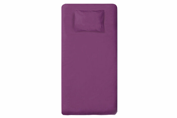 Pamuk Saten Mürdüm Düz Çarşaf Tek Kişilik 180x240cm