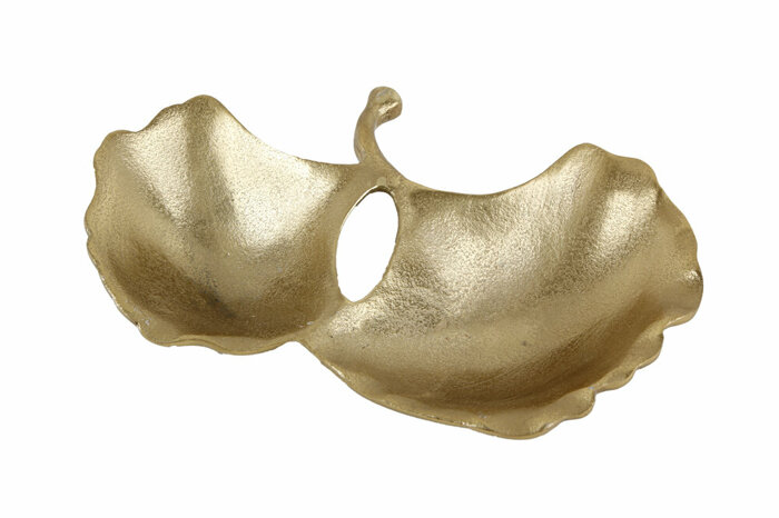 2 Yapraklı Altın Dekoratif Tabak 29cm