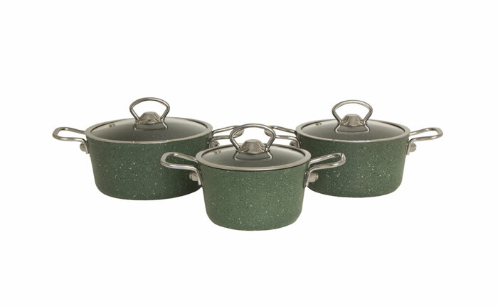 Paulo Yeşil Mini Tencere Takımı 6 Parça