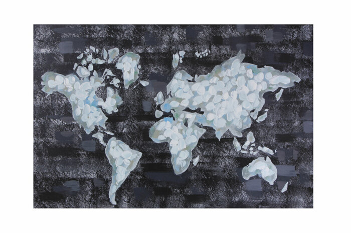 Dünya Siyah Tablo 120x80cm