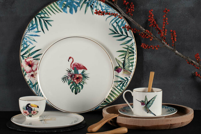 Exotic 19 Parça 6 Kişilik Pasta-Çay Takımı