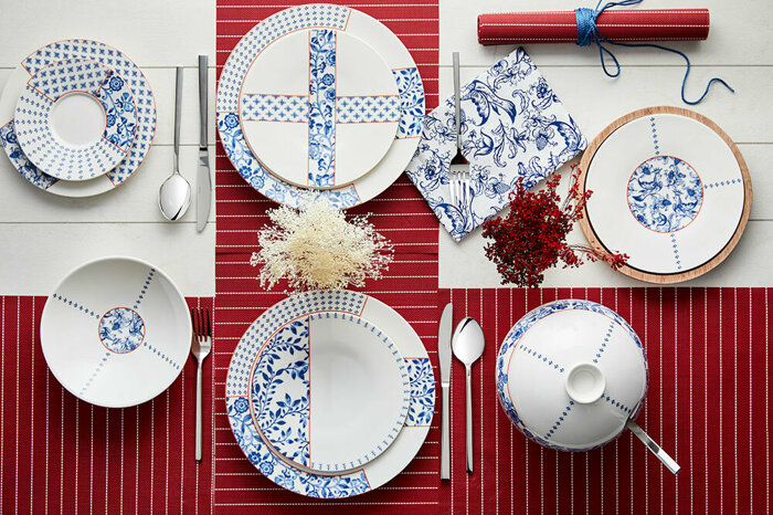 Folksy 24 Parça 6 Kişilik Yemek Takımı