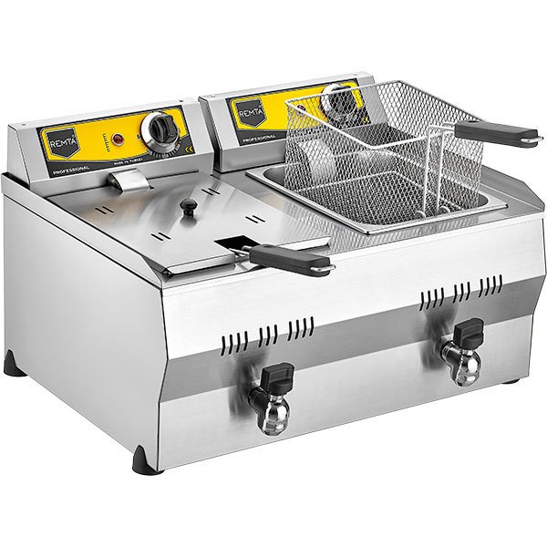 8+8 lt Yağ Tahliye Musluklu Elektrikli Fritöz