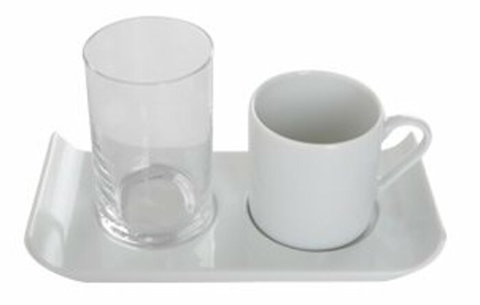 Beyaz Kahve ve İkram Seti 3 Parça