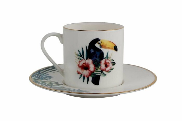 Exotic Desen3 Tabaklı Kahve Fincanı 90cc