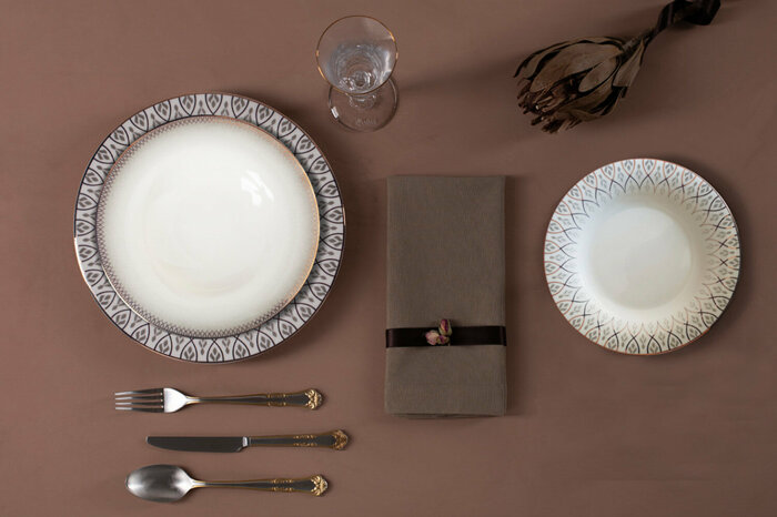 Sweet Romantic 60 Parça 12 Kişilik Yemek Takımı