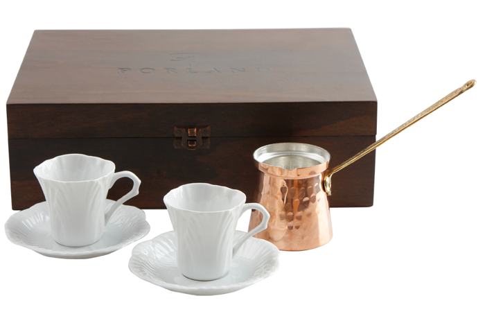 Nature Beyaz Kahve Takımı 5 Parça