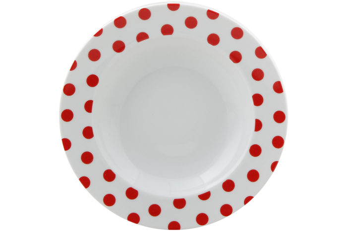 Puanti Kırmızı Çukur Tabak 22cm