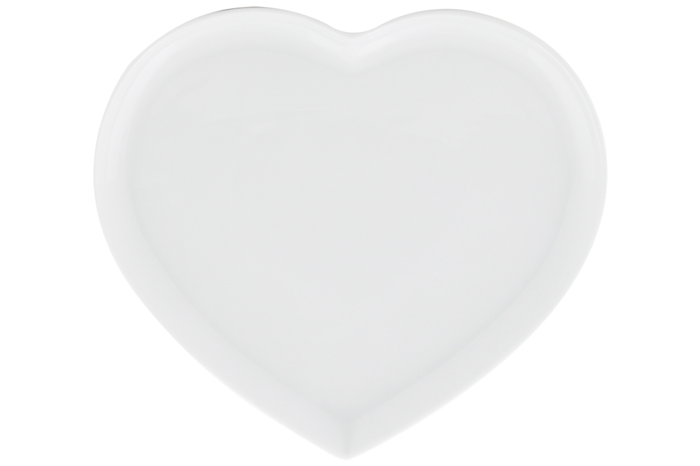 Beyaz Kalp Düz Tabak 20cm