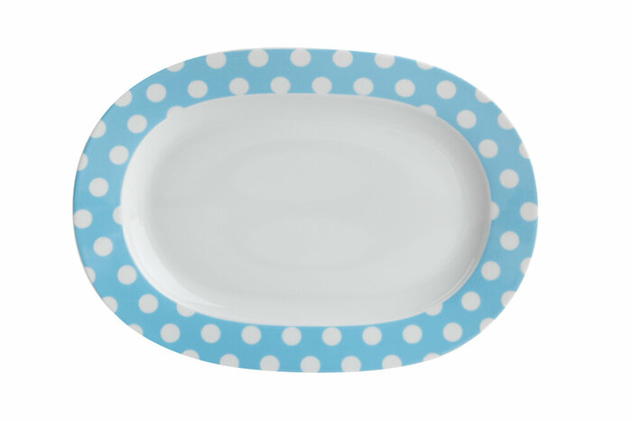 Puanti Mavi Kayık Tabak 32cm