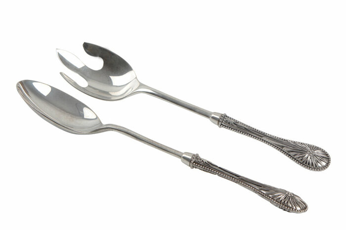 Gümüş Kaplama Çiçek Salata Maşası 30cm