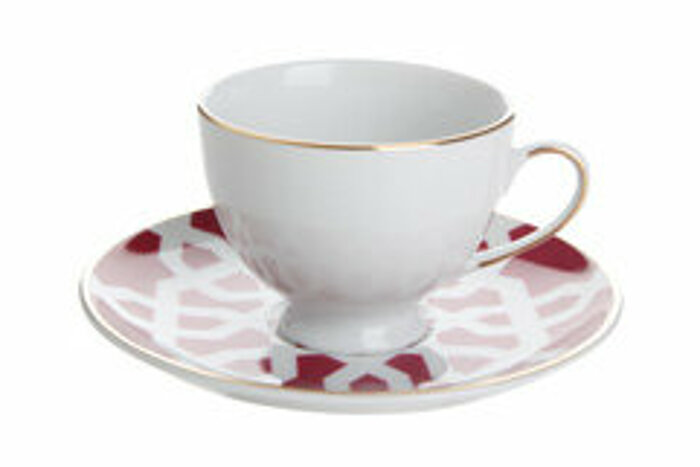 Morocco Desen5 Fuşya Tabaklı Kahve Fincanı 80cc