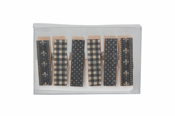 Wood Vintage Siyah Ahşap Mandal