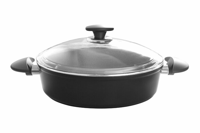 Grena Siyah Basık Tencere 28 cm