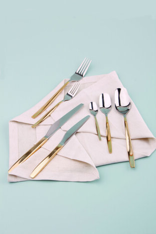 Avangard Altın Çatal Kaşık Bıçak Takımı 84 Parça