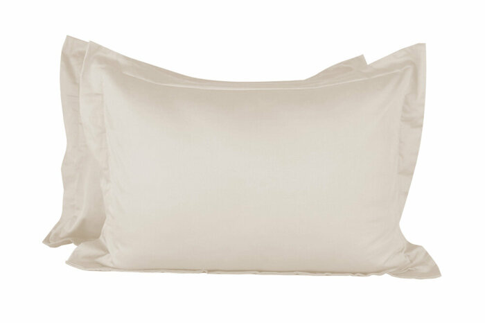 Pamuk Saten Bej Volanlı Yastık kılıfı 2 Parça 50x70cm