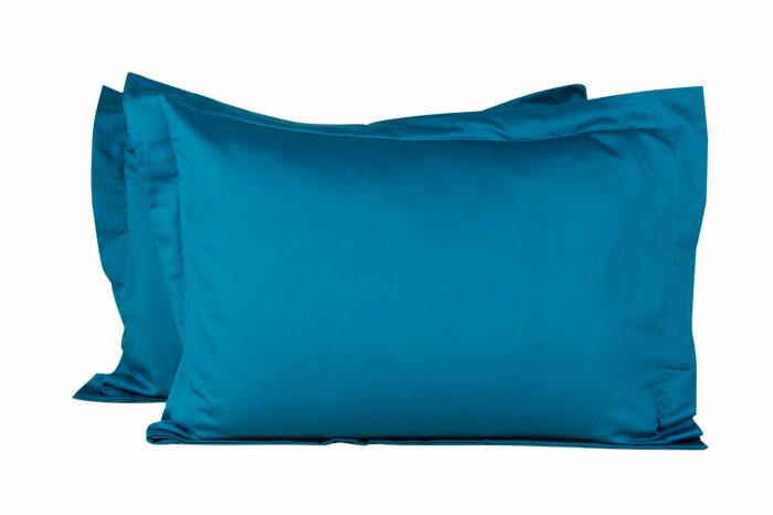 Pamuk Saten Petrol Volanlı 2'li Yastık Kılıfı 50x70cm