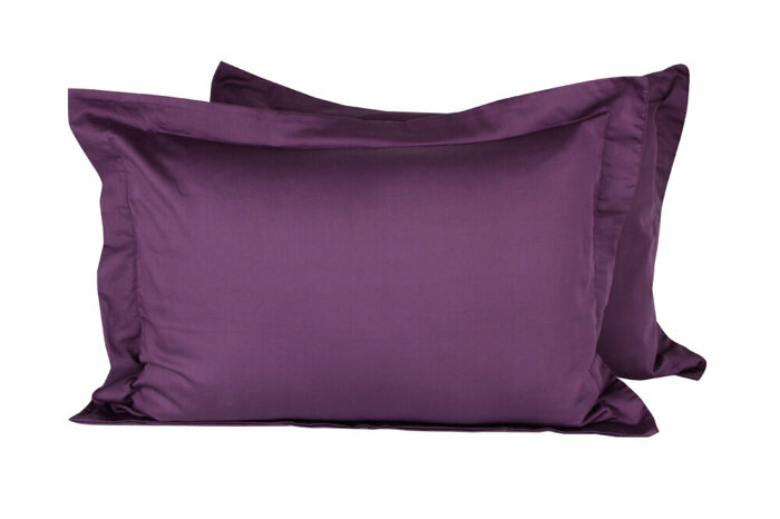 Pamuk Saten Mürdüm Volanlı 2'li Yastık Kılıfı 50x70cm