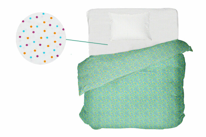 Renkli Puanlı Çarşaf Lastikli Tek Kişilik 180x260cm