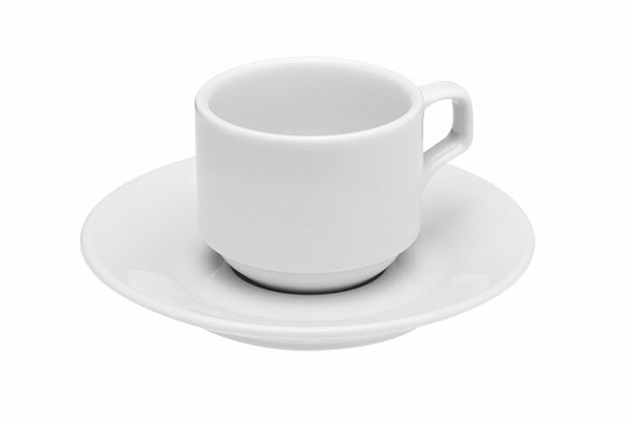 Soley Beyaz Tabaklı Kahve Fincanı 85cc