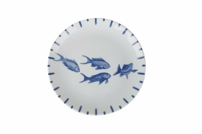 Marin Blue Desen4 Düz Tabak 19cm