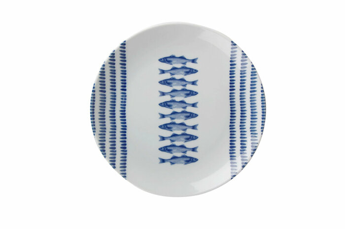 Marin Blue Desen3 Düz Tabak 19cm
