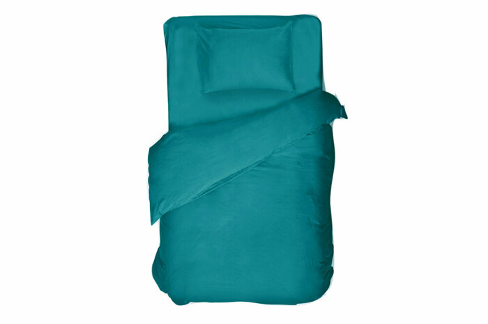 Pamuk Saten Petrol Nevresim Tek Kişilik 160x220cm