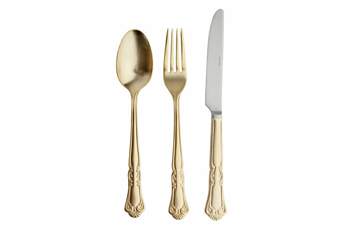 Barok Altın Çatal Kaşık Bıçak Takımı 84 parça